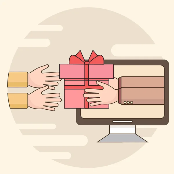 Service de livraison de cadeaux — Image vectorielle