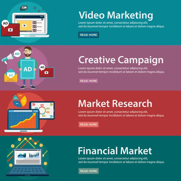 Βίντεο και υπηρεσίες δημιουργικού μάρκετινγκ — Διανυσματικό Αρχείο