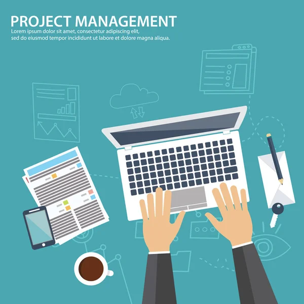 Concept of project management — Stock Vector