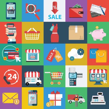 Alışveriş ve E ticaret simgeler