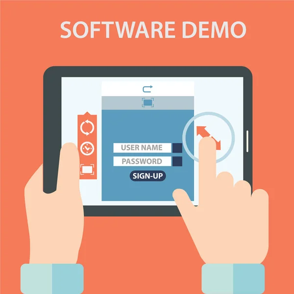 Teste de demonstração de software —  Vetores de Stock