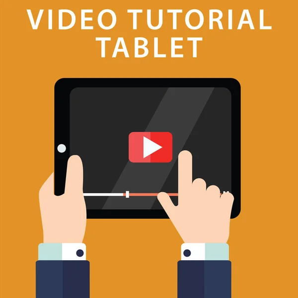 Video tutorial sull'icona Tablet — Vettoriale Stock