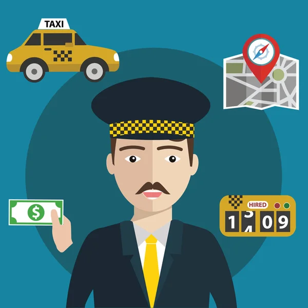 Ikona taksówkarza — Wektor stockowy