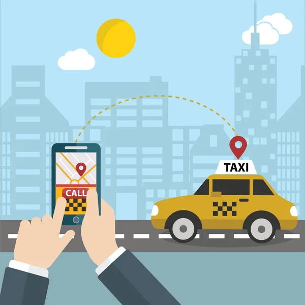 Mobil taksi rezervasyon — Stok Vektör