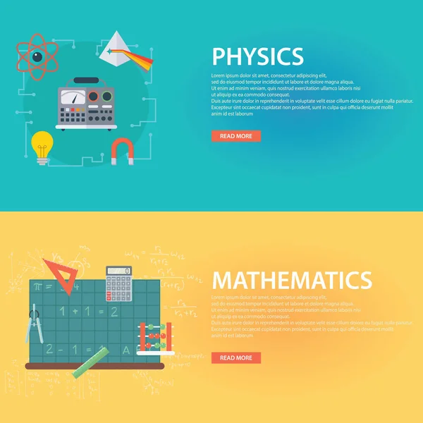 Conjunto de conceitos de design plano para matemática — Vetor de Stock