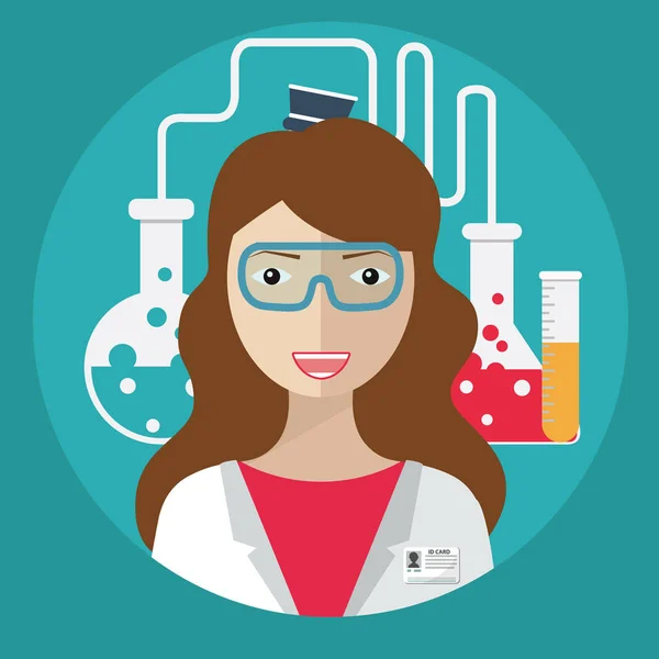 Vrouwelijke laboratorium-assistent — Stockvector