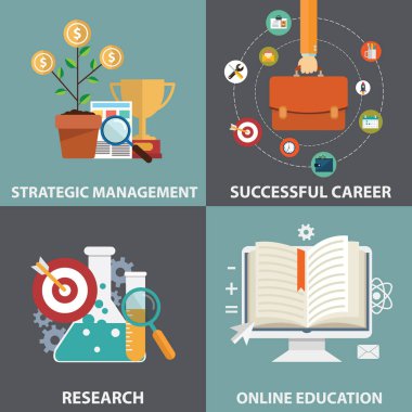 Online Eğitim ve iş ikonları/simgeleri