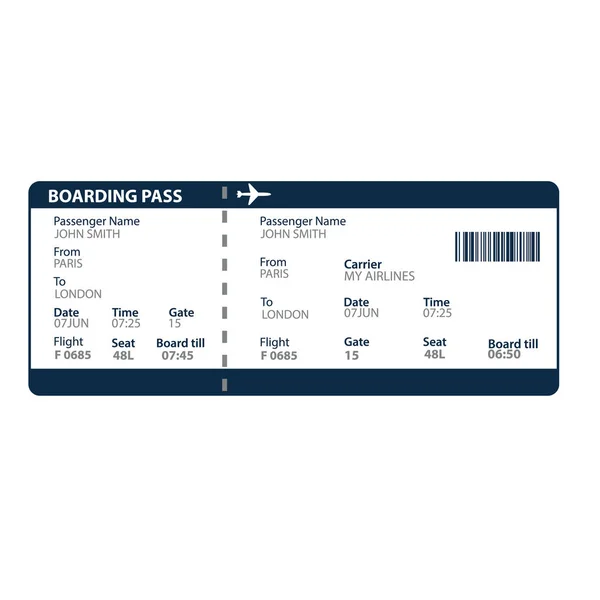 Vliegticket boarding pass — Stockvector