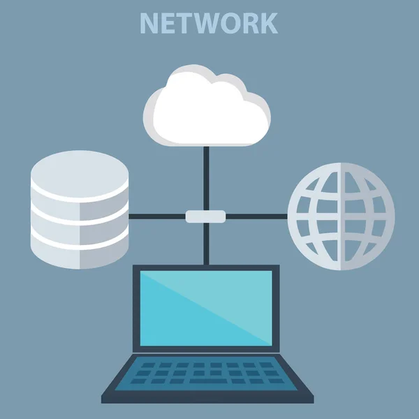 Databaseserver en netwerken — Stockvector