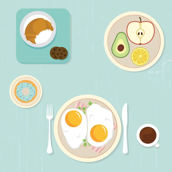 Hälsosam frukost ikoner — Stock vektor