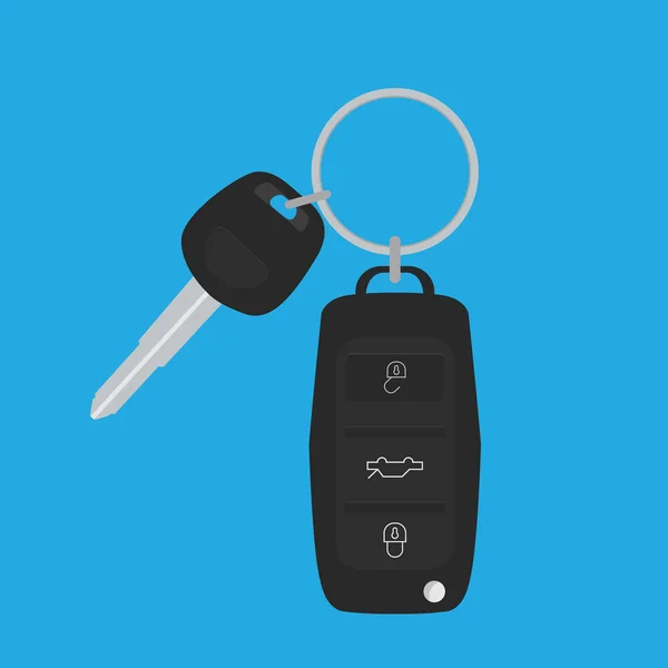 Car Key and of the alarm system. Vector illustration in flat style — Stock Vector