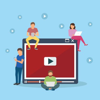 Mobil aygıtlar kullanan insanlar