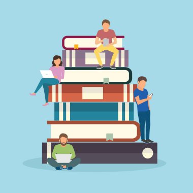 e-öğrenme kavramı illüstrasyon