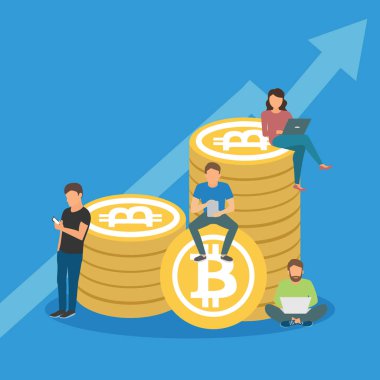 Bitcoin konsept illüstrasyon 