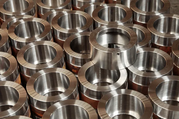 Steel cylinders manufactured in factory — Stock Photo, Image