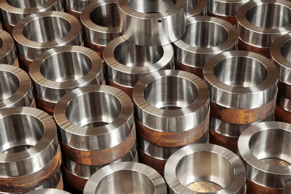 Steel cylinders manufactured in factory — Stock Photo, Image