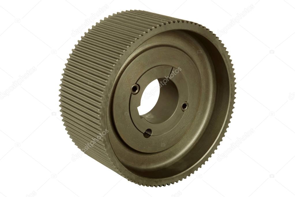 Various newly manufactured belt pulleys 