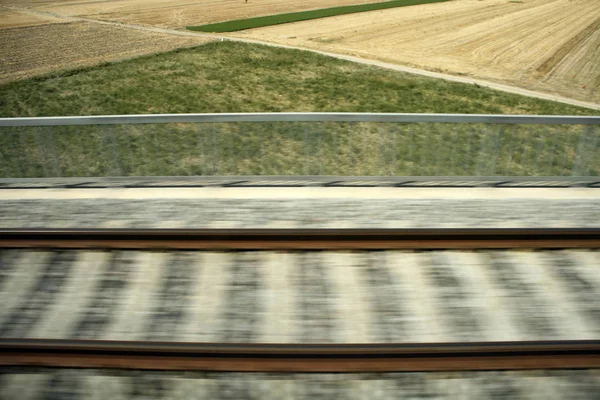 抽象、動画ぼやけ鉄道 — ストック写真
