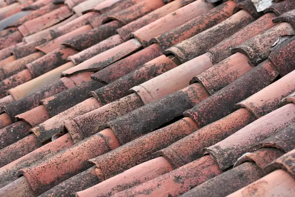 Old earth roof tiles — Stock Photo, Image