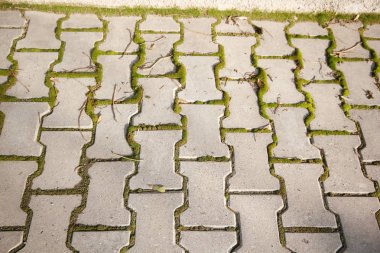 Modern gri kaldırım taşı döşeli yol kaldırım 