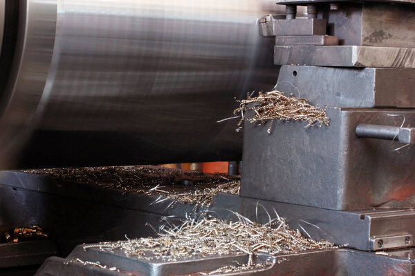 Twisted Metal shavings and lathe 