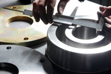 Metal sürgülü Kaliper kasnak ve Vernier 