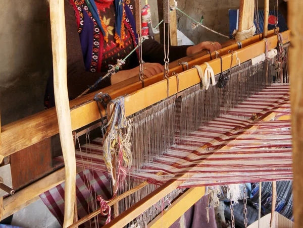 Old fabric weaving loom