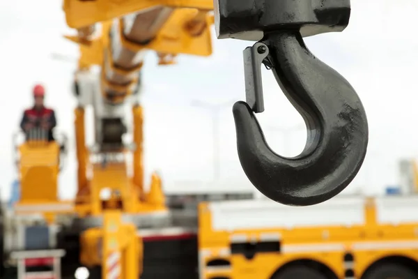 Crane Operator Works Construction Site — Stock Photo, Image