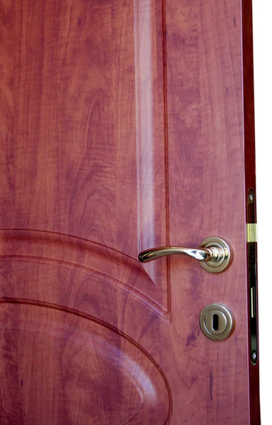 Puerta interior de madera con mango —  Fotos de Stock