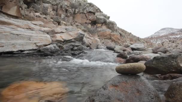 Bahar Mevsiminde Dağ Nehri Akıntıları — Stok video