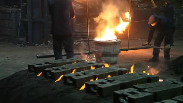 Metaalindustrie Gesmolten Staal Metallurgie — Stockvideo