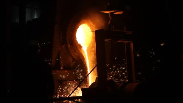 Metallindustrie Geschmolzener Stahl Metallurgie — Stockvideo