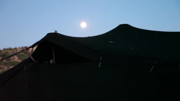 Moonrise Time Lapse Namiot Nomadyczny — Wideo stockowe