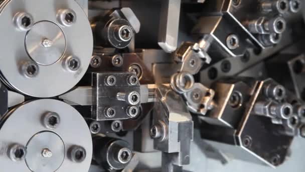 Máquina Fabricação Mola Bobina — Vídeo de Stock