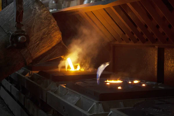Liquid Molten Steel Industry Hot Metal Casting — Stock Photo, Image
