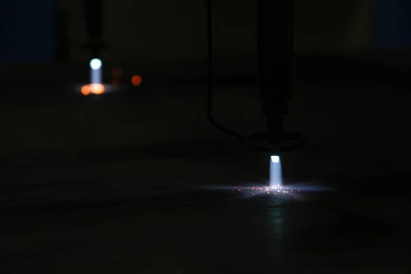 Cnc Лазерне Різання Металу Сучасна Індустріальна Технологія — стокове фото