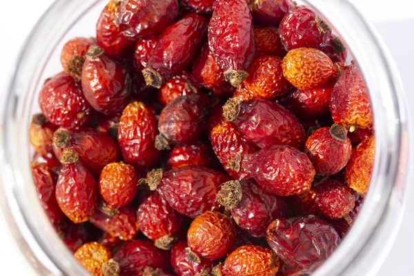 Gedroogd Rood Rijp Rozenbottelfruit — Stockfoto