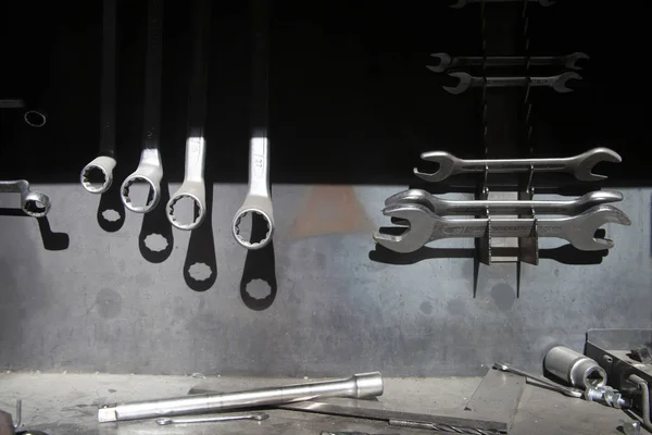 Wrench Tool Set Steel Plate — ストック写真