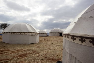 Eski Göçebe Türk Çadırları. Göçebe İnsanlar.
