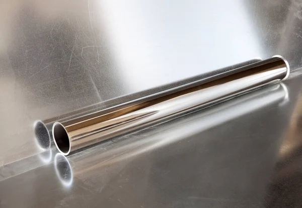 Nuovo Metallo Tubo Texture Sfondo — Foto Stock