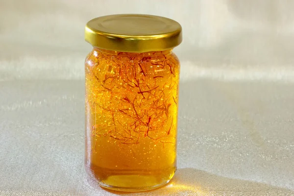Βιολογικό Μέλι Σαφράν Βάζο — Φωτογραφία Αρχείου
