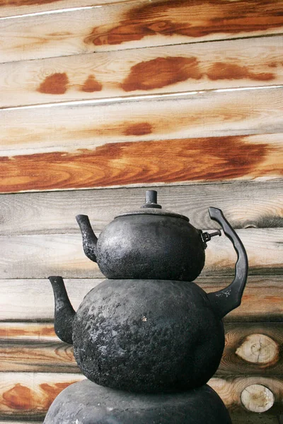 Black Pot Teapot Shed — Stock Photo, Image