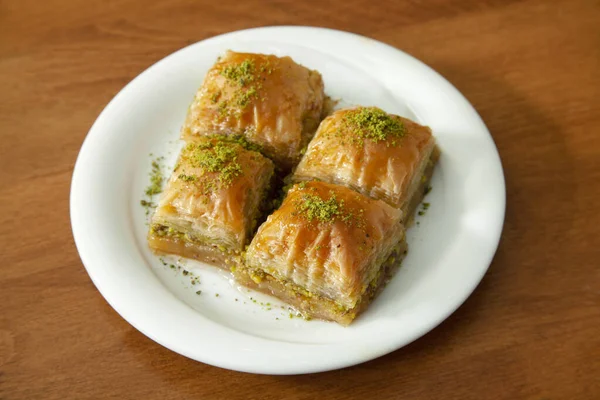 Baklava Dessert Traditionnel Turc Pistache — Photo