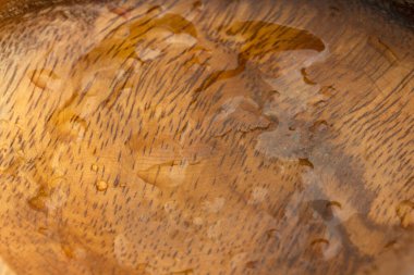 Islak ahşap bir yüzey..