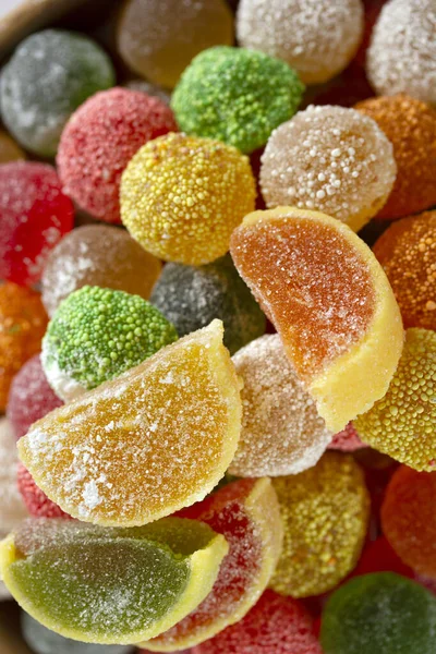 Sød Dessert Farverige Frugt Jelly Slik - Stock-foto