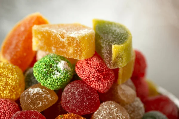 Süßes Dessert Bunte Fruchtgelee Bonbons — Stockfoto
