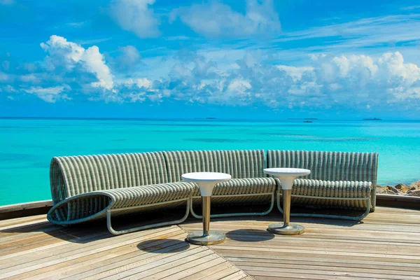 Zona Chill Lounge Playa Arena Maldivas Isla — Foto de Stock