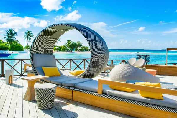 Zona Chill Lounge Agua Maldivas Isla — Foto de Stock