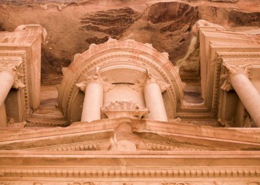Al-Khazneh Tapınağı - hazine - Arap Nabatean Krallık şehir Petra'dan, Jordan'ın önden görünümü