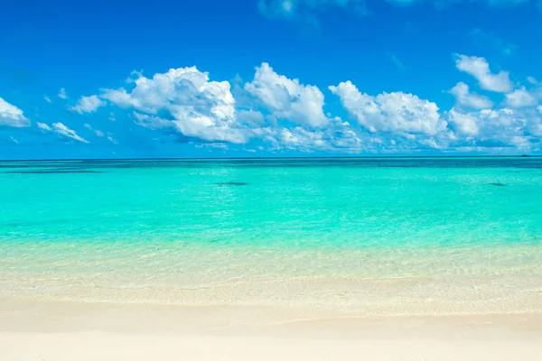 Beautiful landscape of clear turquoise Indian ocean, Maldives is — Stock Photo, Image